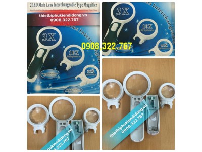 KÍNH LÚP 5 TRONG 1:  2 ĐÈN LED PHÓNG ĐẠI 3X, 10X, 16X
